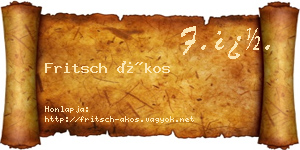 Fritsch Ákos névjegykártya